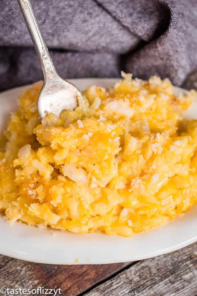 hashbrown casserole on a plate