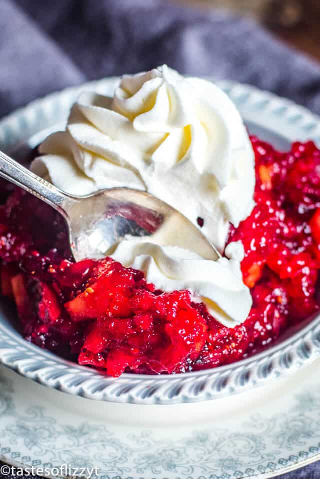 cranberry orange jello salad with whipped cream