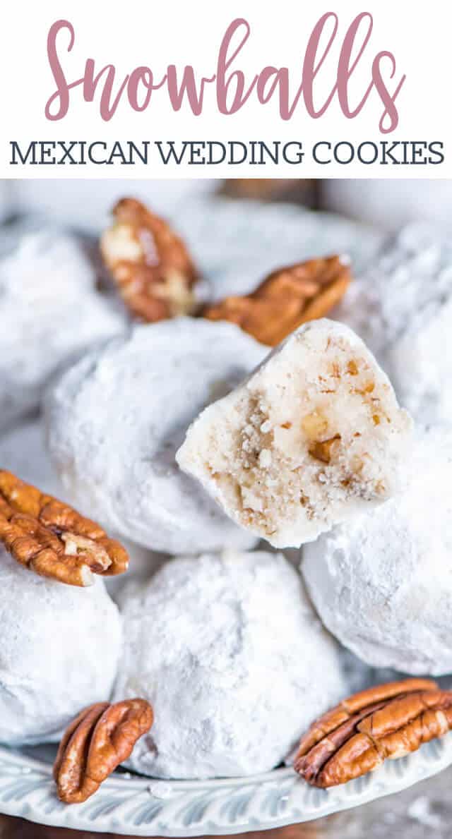 Soft, buttery pecan Mexican Wedding Cookies are a traditional cookie recipe idea for the holidays or for special occasions. The powdered sugar coating makes them look like snowballs!