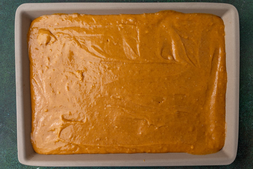 unbaked pumpkin sheet cake