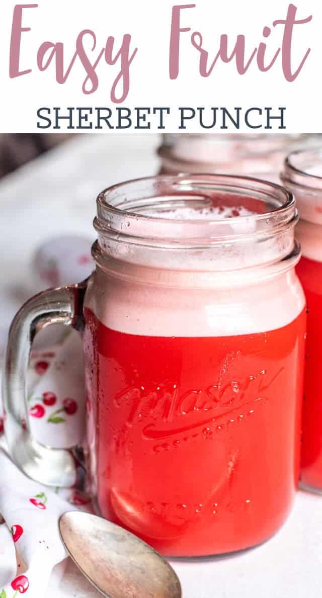 Sherbet Punch Recipe {Easy Red Fruit Punch Recipe w/ Pineapple Juice}