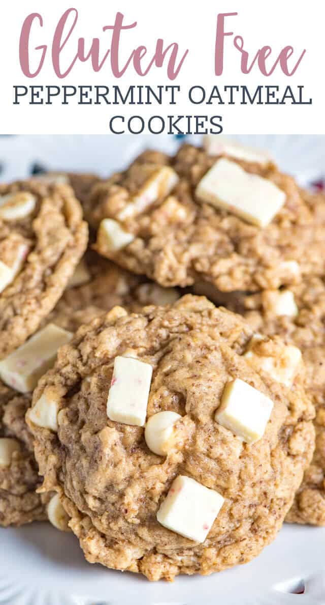 gluten free peppermint oatmeal cookies title image