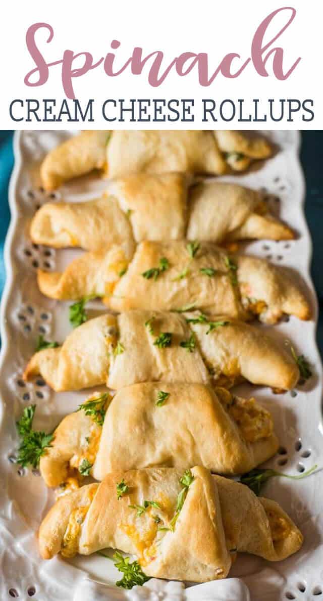 A close up of spinach rollups