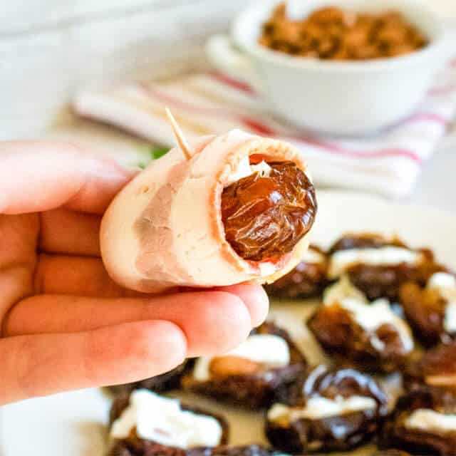 wrapping bacon around a date