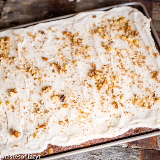 molasses fruit cake bars with frosting