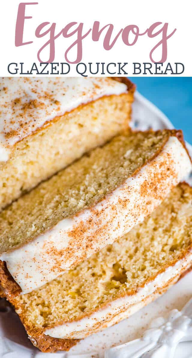 closeup of eggnog bread title image