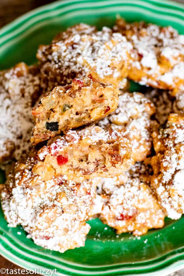 fruit cake cookies with powdered sugar