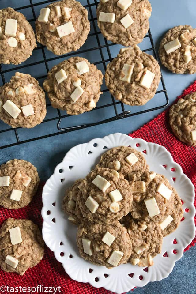 plate of gluten free oatmeal cookies 
