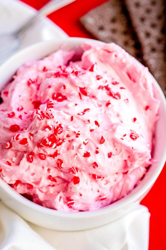 candy cane cheesecake dip