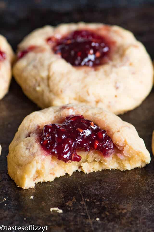 Soft raspberry filled cookies