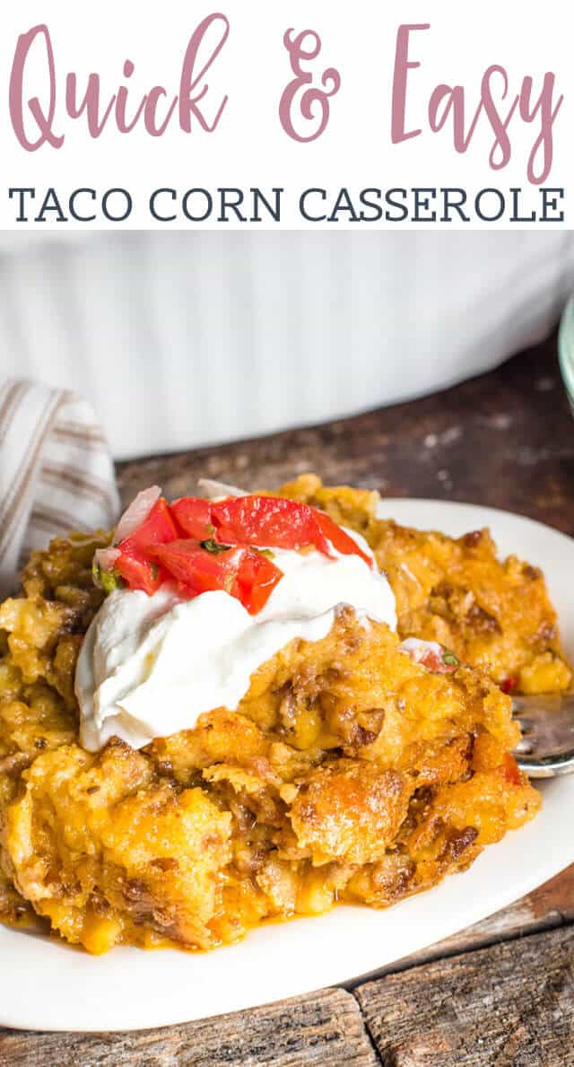 A plate of food, with Taco Casserole