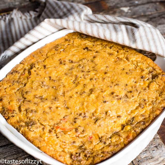 taco casserole in a pan