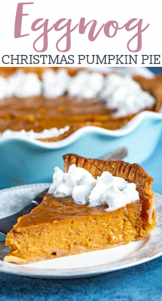 eggnog pumpkin pie on a plate