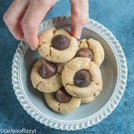 hershey kiss cookies in a bowl