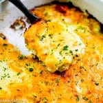 scalloped potatoes with cheese and fresh herbs