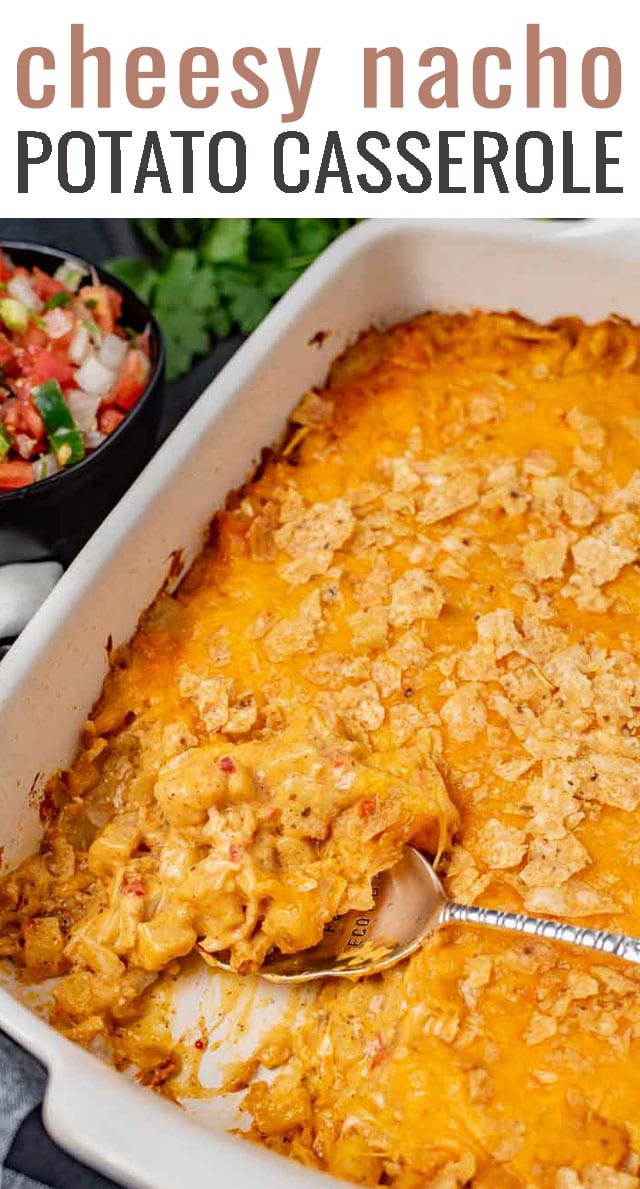Chicken Nacho Cheesy Potatoes Recipe {Mexican Hash Brown Casserole}