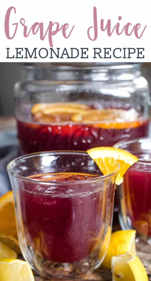 glasses of grape juice lemonade