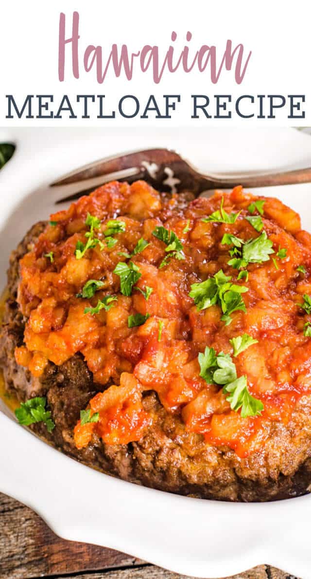 hawaiian meatloaf with fork