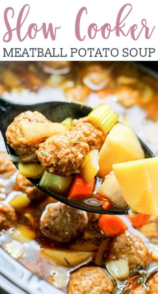 Meatball Potato Soup Recipe {Easy Slow Cooker Soup Recipe}
