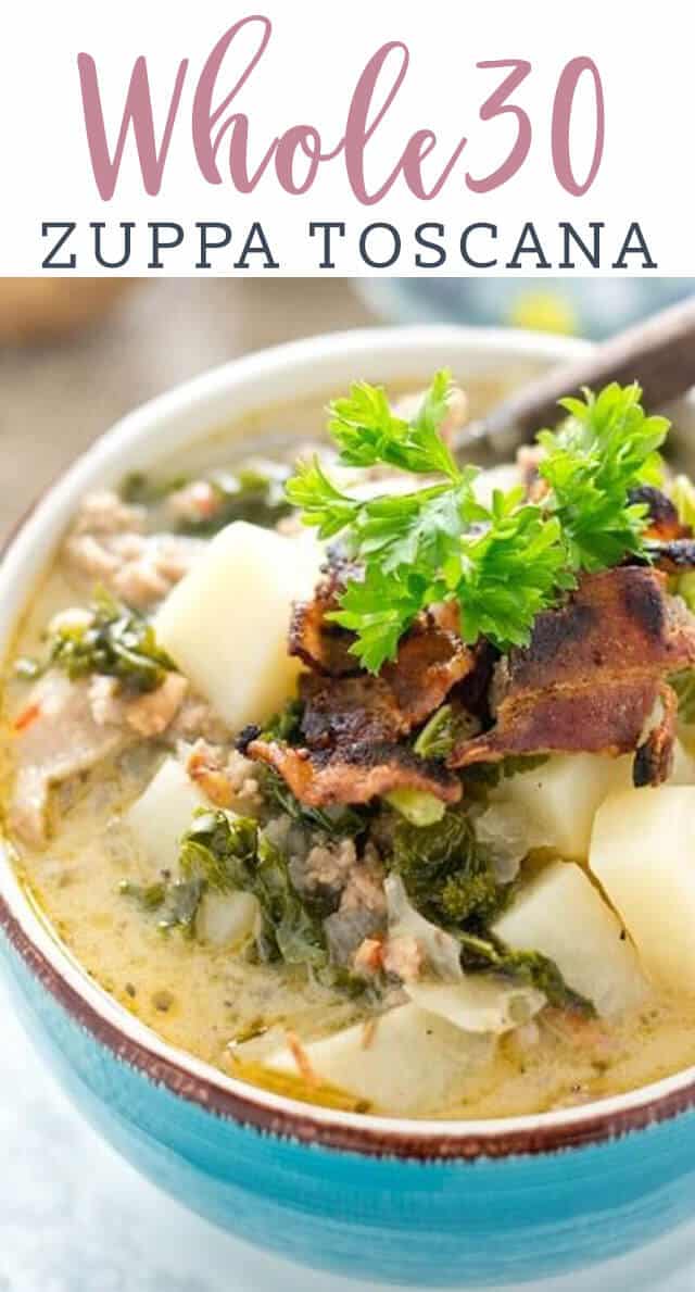 A bowl of zuppa toscana