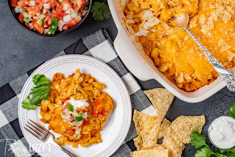 Chicken Nacho Cheesy Potatoes Recipe {Mexican Hash Brown Casserole}