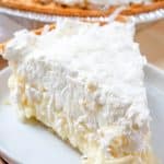 old fashioned coconut cream pie on a plate