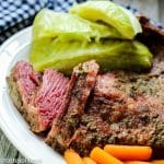 plate of corned beef with cabbage