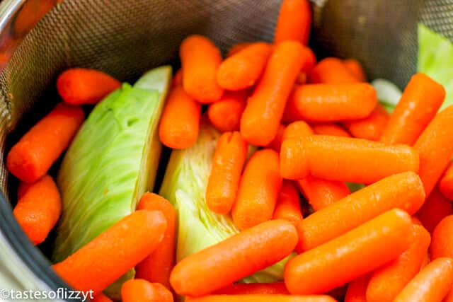 close up of cabbage and carrots