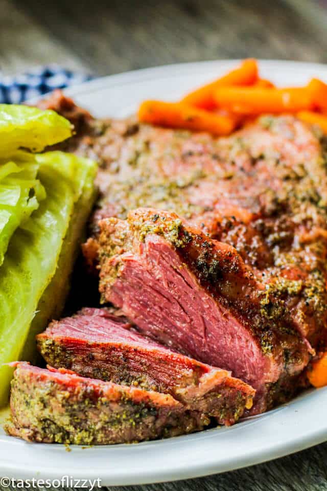 A close up of corned beef