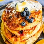 Cottage Cheese Pancakes with blueberries