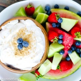 easy fruit dip with fresh fruit