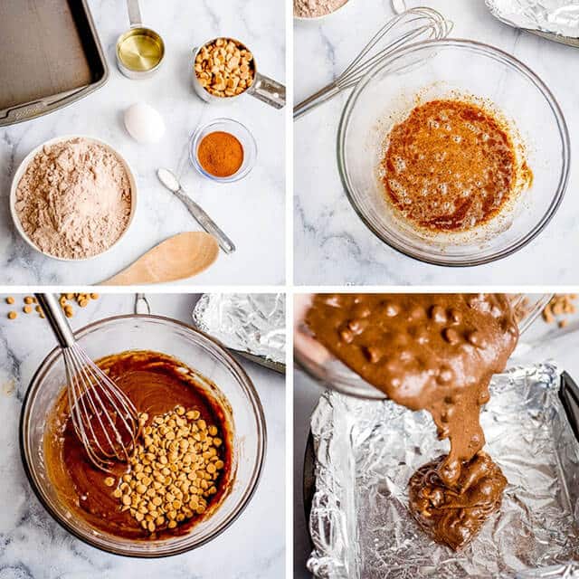 photo collage showing how to make an espresso brownies recipe