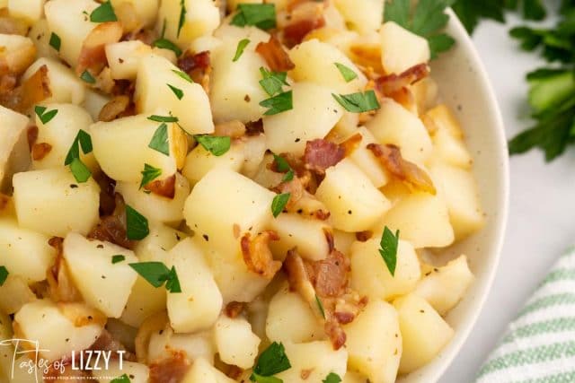 closeup of german potato salad