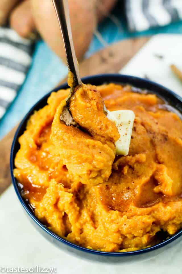 A close up of a plate of food, with Sweet potato