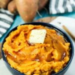 bowl of mashed sweet potatoes