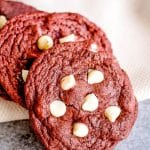 red velvet cookies with white chocolate chips