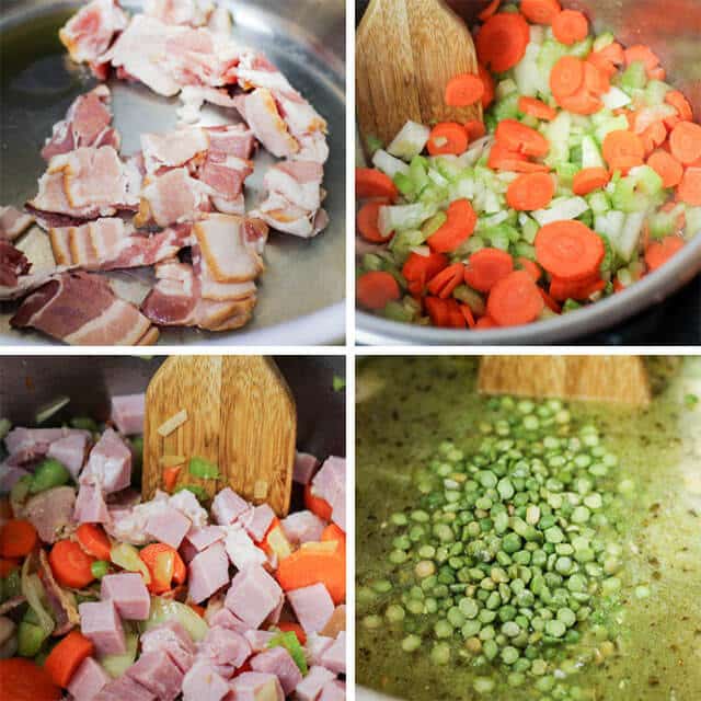 collage of bacon and veggies