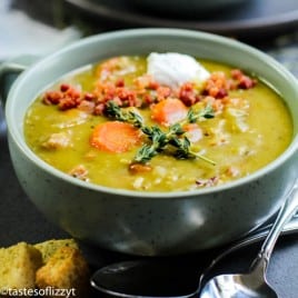 split pea soup with bacon and carrots
