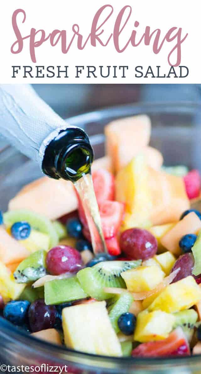 sparkling juice pouring over fruit