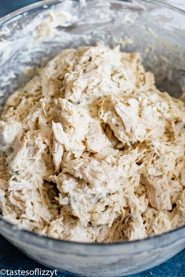 Chicken Salad with mayo in a bowl