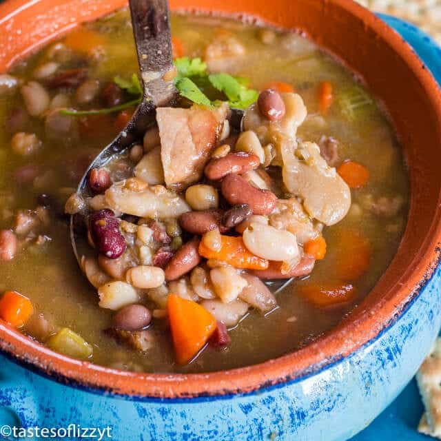 ladle full of Ham Bone Soup