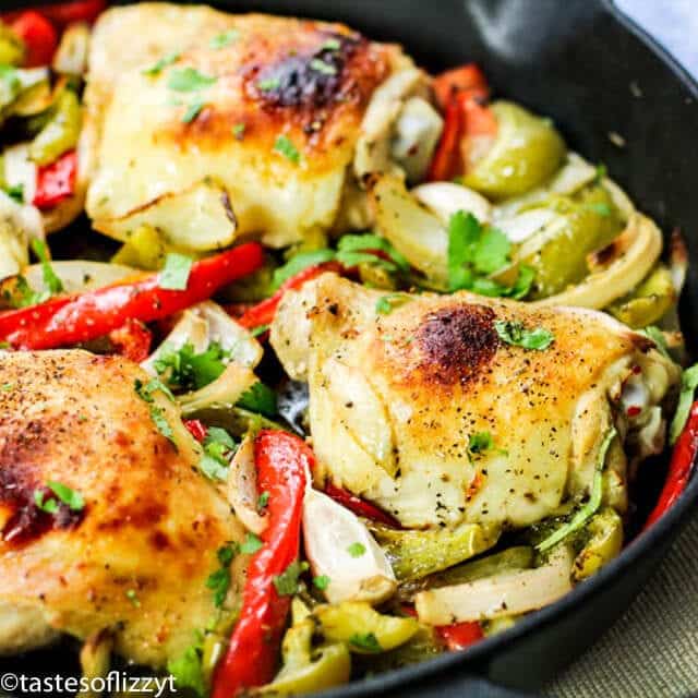 Italian Chicken Skillet Recipe closeup