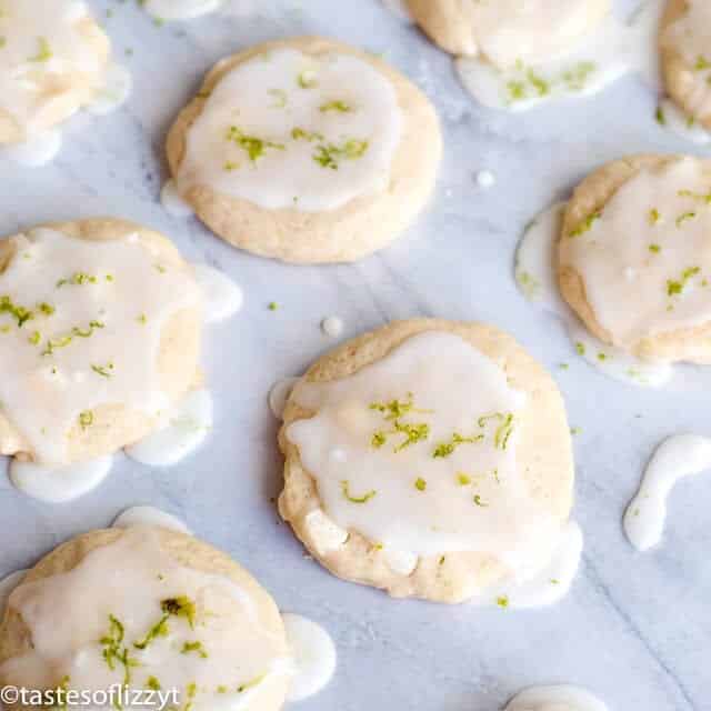 Key Lime Sugar Cookies with glaze