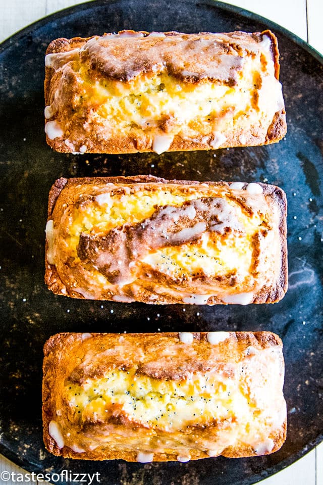 2 loaves of glazed lemon poppyseed bread