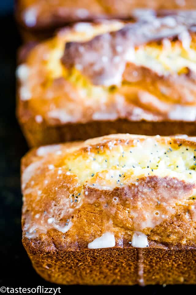 Mini Lemon and Poppy Seed Drizzle Loaves - Tasting Thyme