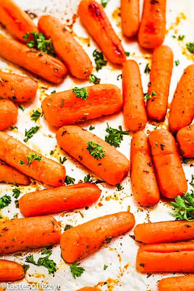 holiday side dish of roasted carrots