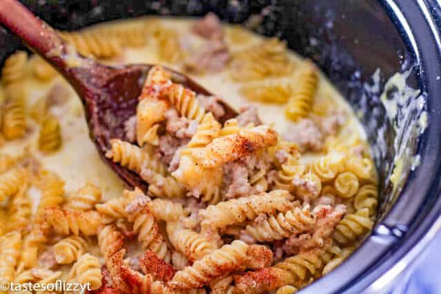 uncooked slow cooker cheesy pasta