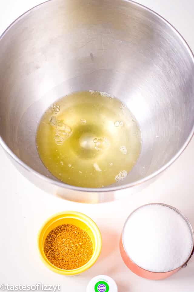 egg whites in a mixing bowl