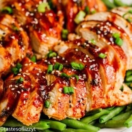 Asian BBQ Chicken on green beans