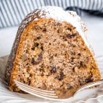 A piece of cake sitting on top of a paper plate, with Potato